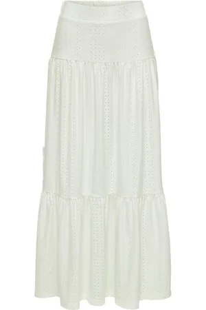 JDY Broderie Tiered Maxi Skirt
