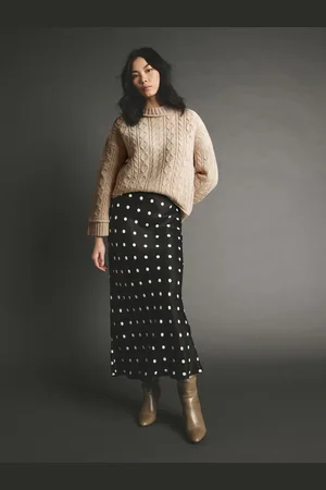 Next Printed Satin Midi Skirt AU 16 Petite