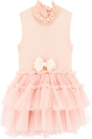Angels Face Eunice Sleeveless Knit With Tulle 100% Cotton Dress 10