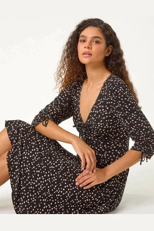 Roman Spot Ruched Stretch Dress AU 20