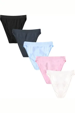 Boux Avenue High Leg Seamfree Black Thong 5 Pack S
