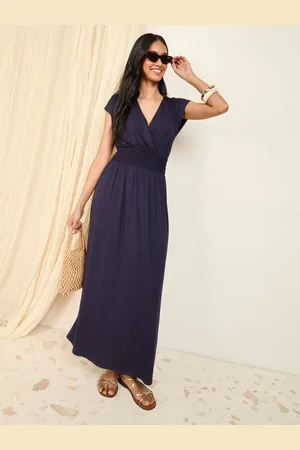 Friends Like These Petite Wrap V-Neck Shirred Waist Maxi Dress 18