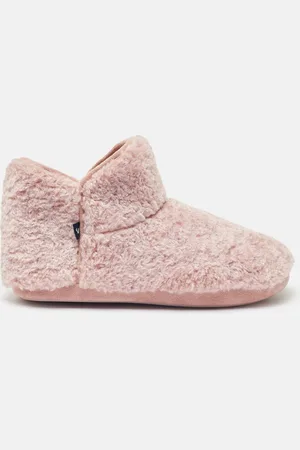Joules Cabin Luxe Pink Faux Fur Slipper Boots L