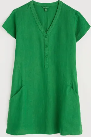 Seasalt Cornwall Green Little Croft 100% Linen Tunic AU 24