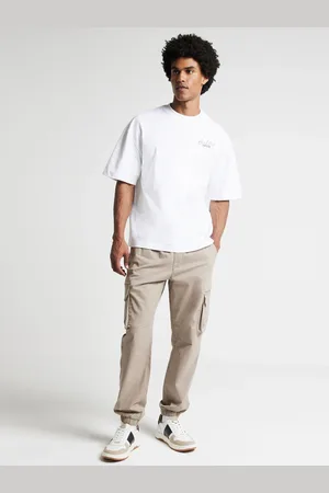 River Island Natural Regular Fit Cuffed Cargo Trousers 32W x 33L (UK 32 L)