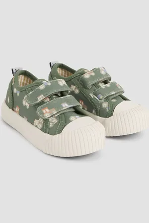 JoJo Maman Bébé Khaki Double Strap Canvas Pumps AU 10 (EU 28)