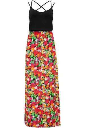 Pour Moi 100% Cotton Cross Back Strappy Jersey Woven Mix Maxi Dress AU 16