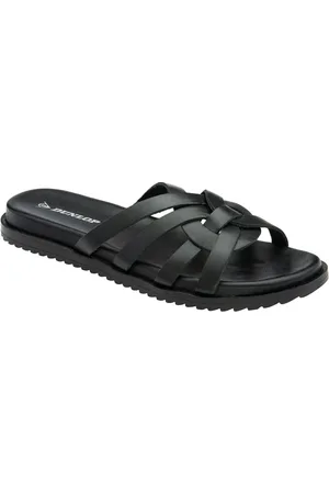 Dunlop Black Leather Multi Strap Mules Sandals AU 5 (EU 36)
