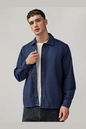Only & Sons Blue 100% Cotton Washed Canvas Overshirt XXL