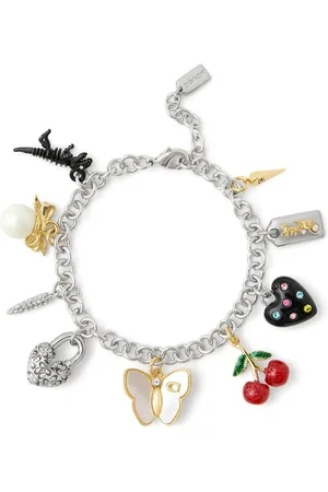 Coach Silver Tone Statement Signature Charm Bracelet One