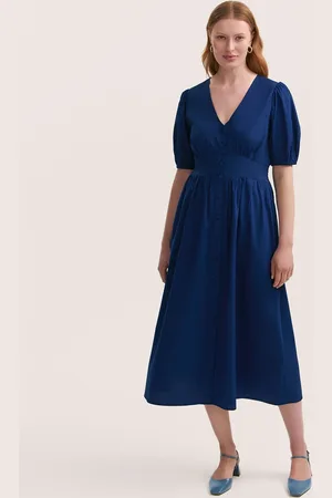 Finery London Addison Cotton Button Through Midi Dress 14