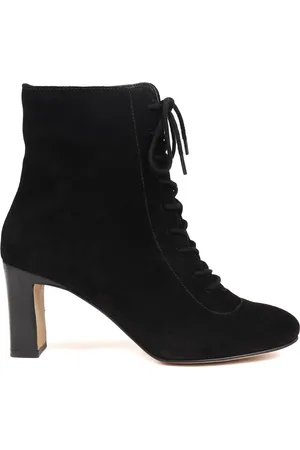 JONES BOOTMAKER Lorah Leather Lace-Up Black Boots AU 7 (EU 38)