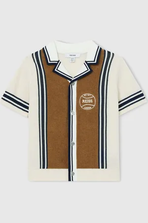 Reiss Appling 9-13 yrs Cotton Colour-Block Varsity Shirt 12