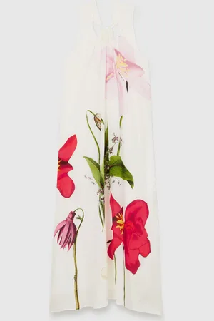 Reiss Aria NYBG Floral Print Maxi Dress With Linen AU 10