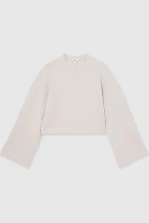 Reiss Stone Freya Cropped Sweatshirt S