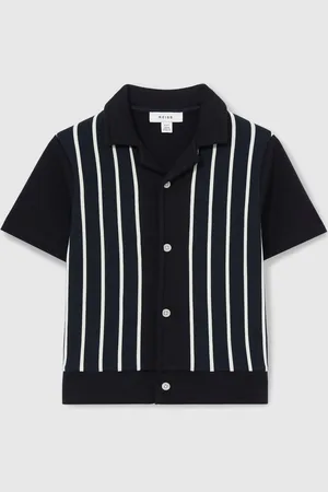 Reiss Chaplin 3-9 yrs Stripe Cuban Collar Shirt 6