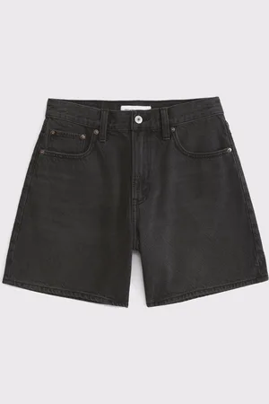 Abercrombie & Fitch High Rise Loose Denim Shorts With Clean Hem waistsize33in