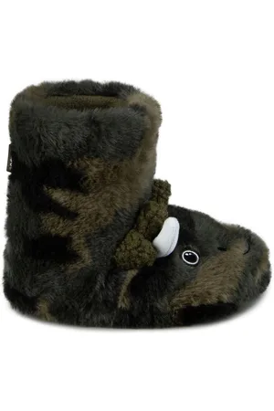 Totes Green Childrens Dinosaur Bootie Winter Slippers AU 13.5 (EU 33)