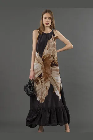 Religion Twist Maxi Dress In Large Floral Print AU 8