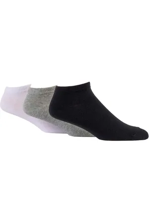 Wild Feet Grey Cotton Trainer Liners Socks 3 pack One