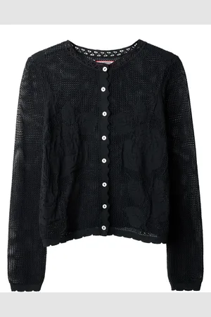 Joe Browns Black Sheer Rose Lace Cardigan AU 16