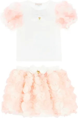 Angels Face Roses White Top And Skirt Set 3