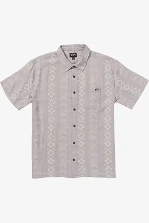 Billabong 100% Cotton Sundays Geometric Print Jacquard Short Sleeve Shirt XL