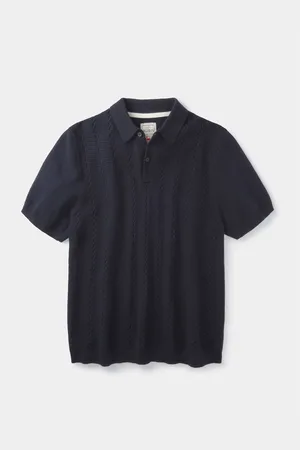 Aubin Ponton Textured 100% Cotton Polo Shirt L