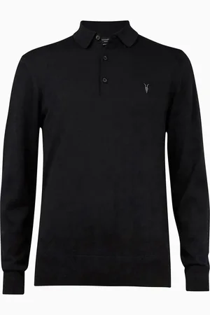 AllSaints AllSaints Mode Merino Longsleeve Polo Shirt M