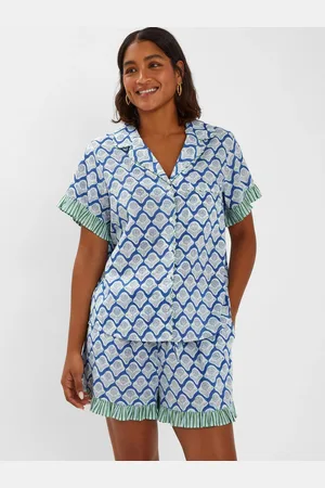 Accessorize Blue Dandelion Print 100% Cotton Pyjamas Set L