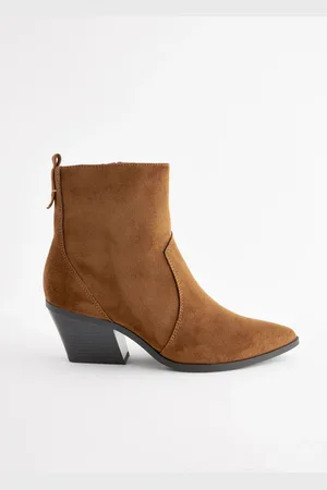 Next Tan Brown Extra Wide Fit Forever Comfort Cowboy Ankle Boots AU 6 (EU 37)