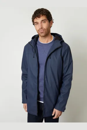 Threadbare Blue Microfleece Lined Hooded Rubberised Raincoat XL
