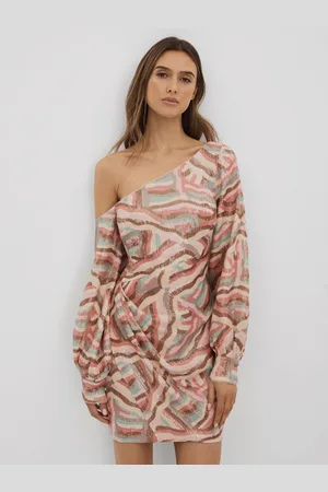Halston Heritage Off-The-Shoulder Sequin Mini Dress AU 8