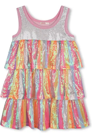 Billieblush Multicolour Sequin Stripe Tiered Party Occasion Dress 5 Years (110cm)
