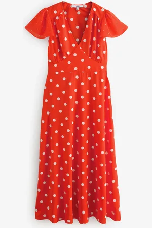 Next Flutter Sleeve V-Neck Tie Waist Maxi Dress AU 6