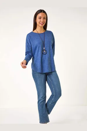 Roman Black Relaxed Necklace Tunic Top AU 10
