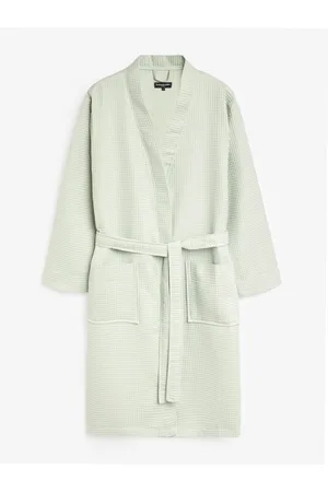 Loungeable Sage 100% Cotton Waffle Robe M