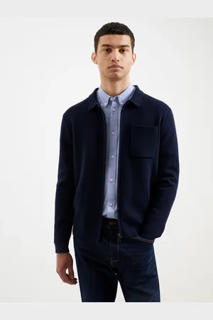 French Connection Blue Blue Milano Full Zip Up Jumper XXL