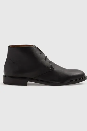 Reiss Black Cooper Grained Leather Chukka Boots AU 10 (EU 44)