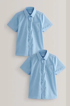 Next Regular Fit 2 Pack Short Sleeve School Shirts (3-17yrs) 14 Years (164cm)