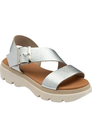 Lotus Silver Leather Strappy Sandals AU 9 (EU 40)
