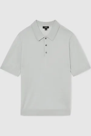Reiss Manor Merino Wool Short-Sleeve Polo Shirt S