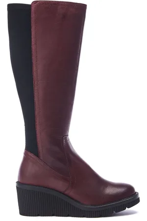 Moda In Pelle Harpette Crepe Wedge Long Side Zip Boots AU 5 (EU 36)