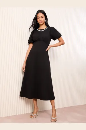 Friends Like These Scuba Midi Dress With Diamante Necklace Trim AU 12