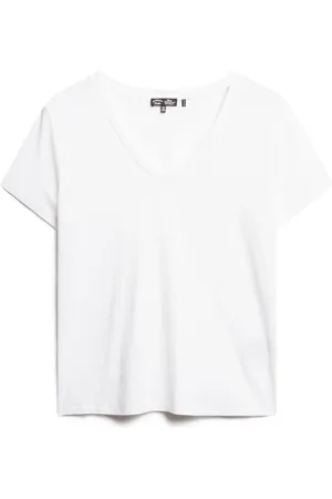 Superdry Optic White Studios Embroidered V-Neck T-Shirt AU 6