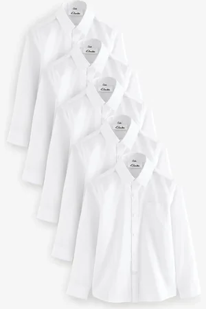 Clarks Boys Long Sleeve School Shirts 5 Pack 134140cm