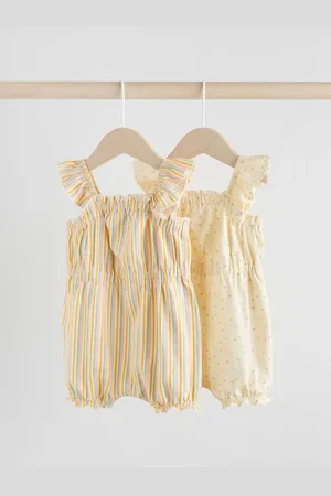 Next Stripe and Spot Printed 100% Cotton Baby Rompers 2 Pack 9298cm