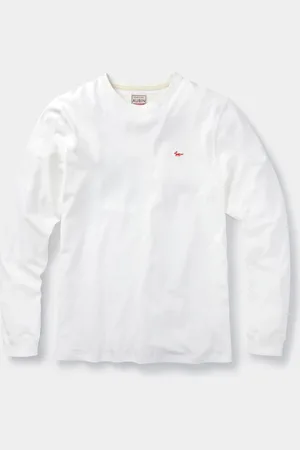 Aubin Buttermere 100% Cotton Long Sleeve White T-Shirt XL