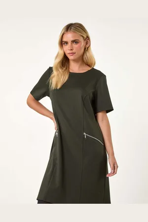 Roman Petite Zip Detail Pocket Shift Dress AU 8