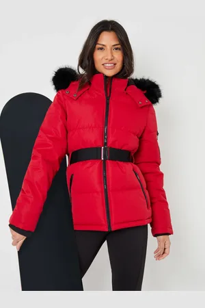 Threadbare Red Belted Padded Ski Jacket AU 16